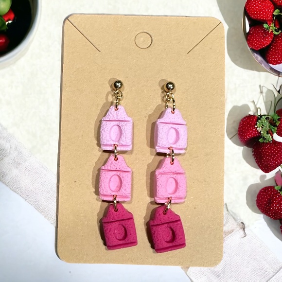 Pink Ombré Crayon Dangle Earrings - Picture 2 of 2